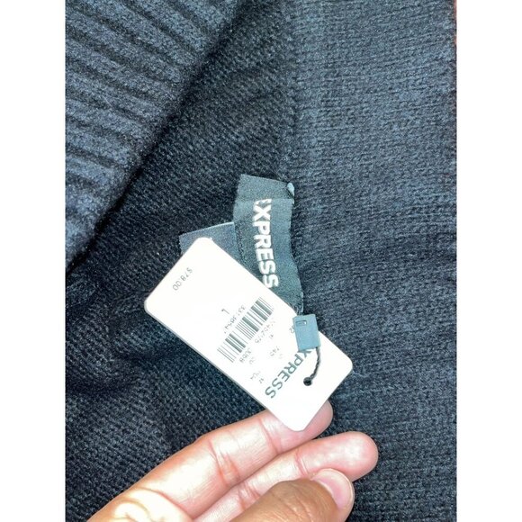 NWT Express Black Ribbed Waistband Knit Jogger Women's Pants Size L - Picture 6 of 11